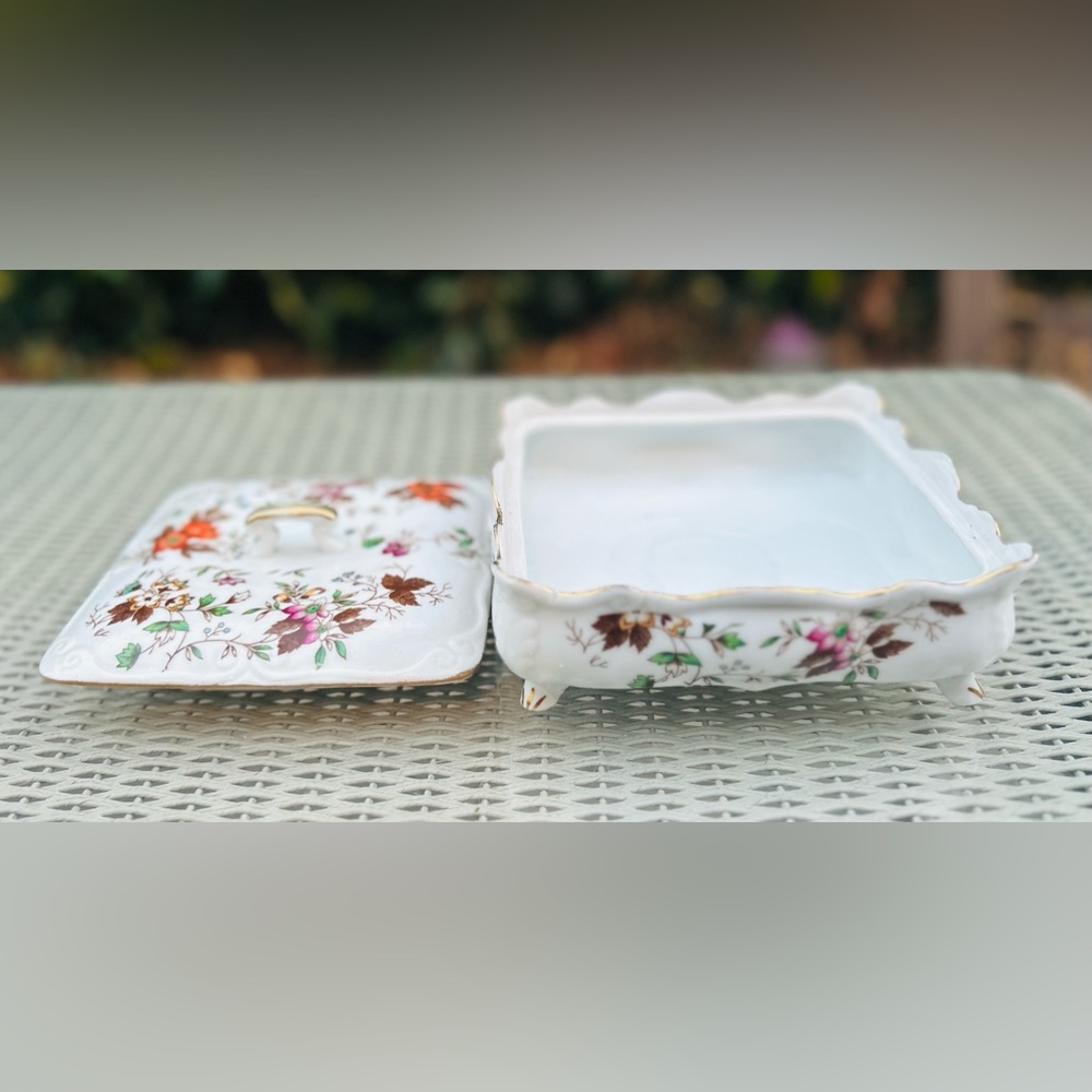 Vintage EW Japan Autumn glory jewelry dish fine China - Picture 6 of 10